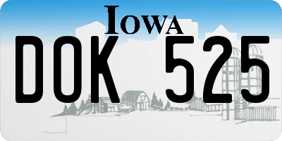 IA license plate DOK525