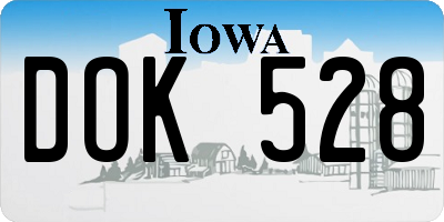 IA license plate DOK528