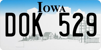IA license plate DOK529