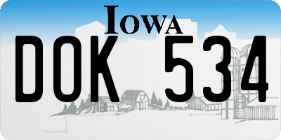 IA license plate DOK534