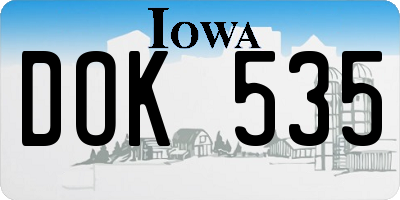 IA license plate DOK535