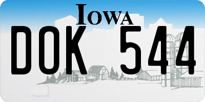 IA license plate DOK544