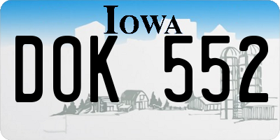 IA license plate DOK552