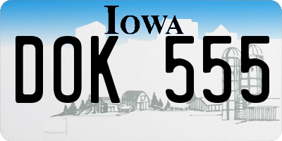 IA license plate DOK555