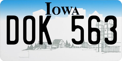 IA license plate DOK563