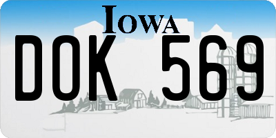 IA license plate DOK569