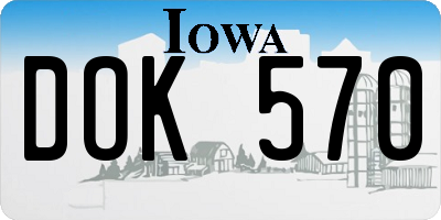IA license plate DOK570
