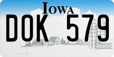 IA license plate DOK579