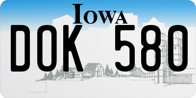 IA license plate DOK580