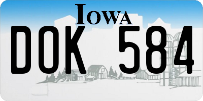 IA license plate DOK584
