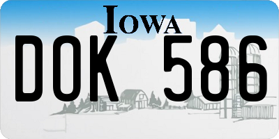 IA license plate DOK586