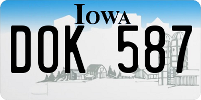 IA license plate DOK587