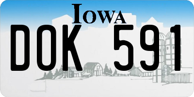 IA license plate DOK591