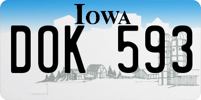IA license plate DOK593