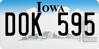 IA license plate DOK595