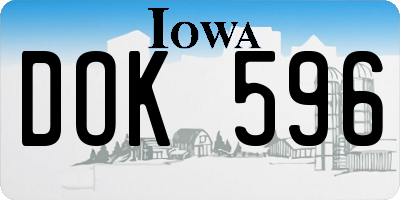 IA license plate DOK596