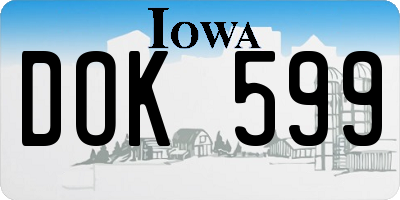 IA license plate DOK599