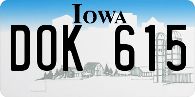 IA license plate DOK615