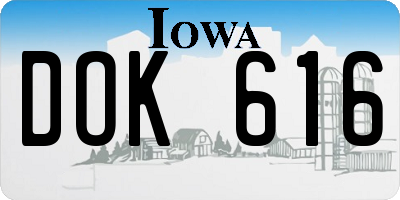 IA license plate DOK616