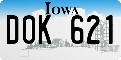IA license plate DOK621