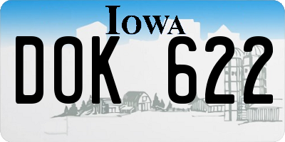 IA license plate DOK622