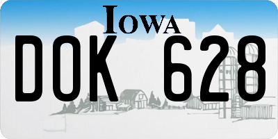 IA license plate DOK628