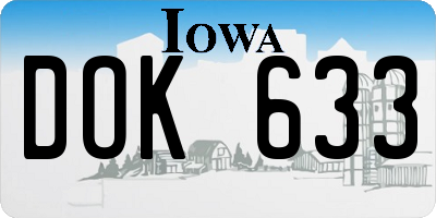 IA license plate DOK633