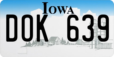 IA license plate DOK639