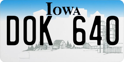IA license plate DOK640