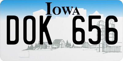 IA license plate DOK656