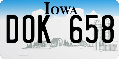 IA license plate DOK658