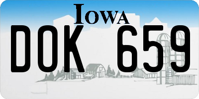 IA license plate DOK659