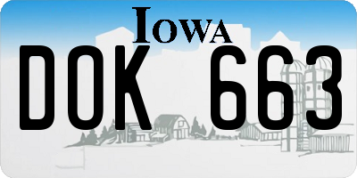 IA license plate DOK663
