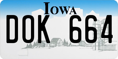 IA license plate DOK664