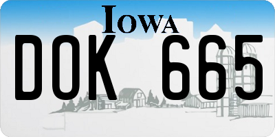 IA license plate DOK665