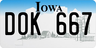 IA license plate DOK667
