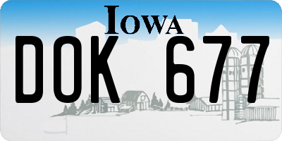 IA license plate DOK677