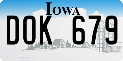 IA license plate DOK679