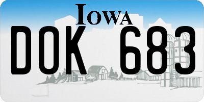IA license plate DOK683