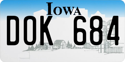 IA license plate DOK684