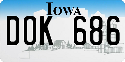 IA license plate DOK686