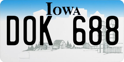 IA license plate DOK688