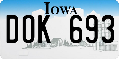 IA license plate DOK693
