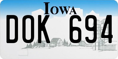 IA license plate DOK694