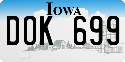 IA license plate DOK699