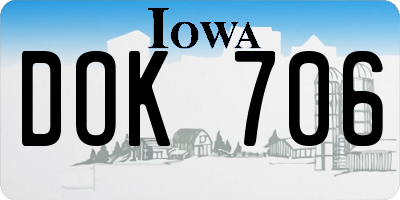IA license plate DOK706
