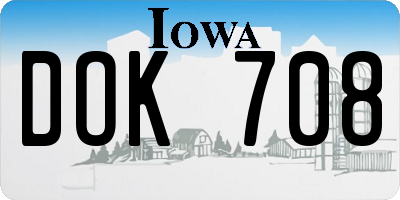 IA license plate DOK708