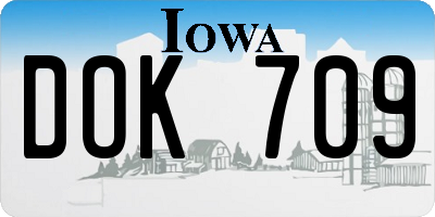 IA license plate DOK709