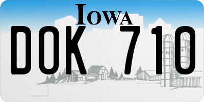 IA license plate DOK710