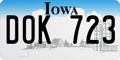 IA license plate DOK723